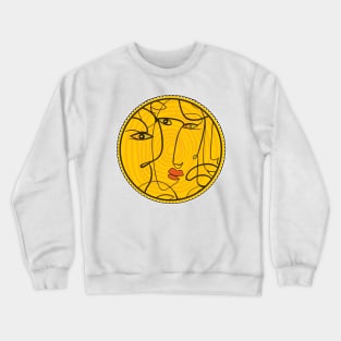 Abstract Face Illustration Crewneck Sweatshirt